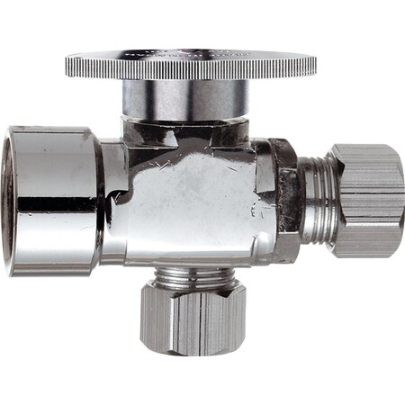 All-Source 1/2 In. FIP x 3/8 In. OD x 3/8 In. OD Quarter Turn Angle Valve 456306